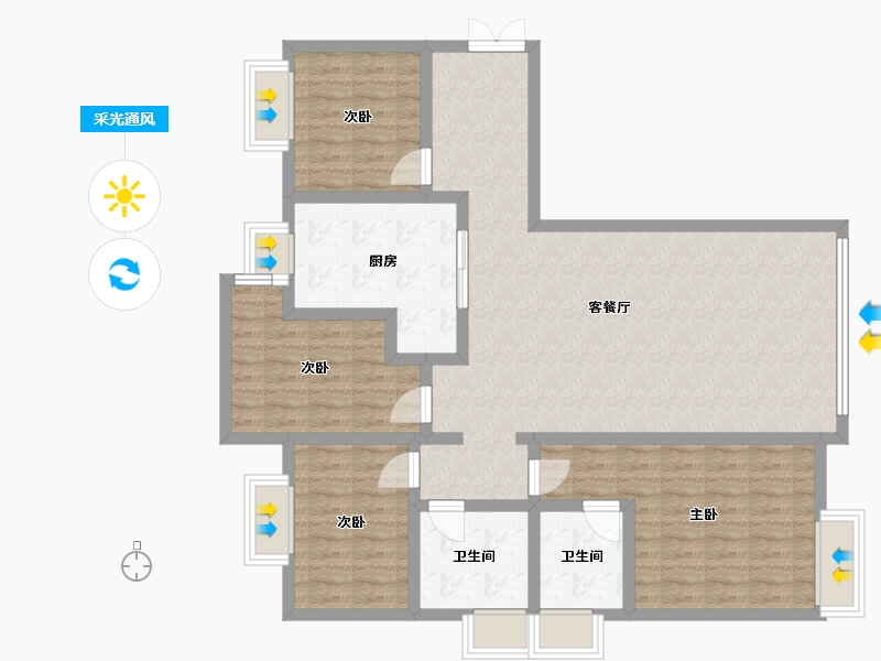 福建省-福州市-潭中佳苑-111.00-户型库-采光通风