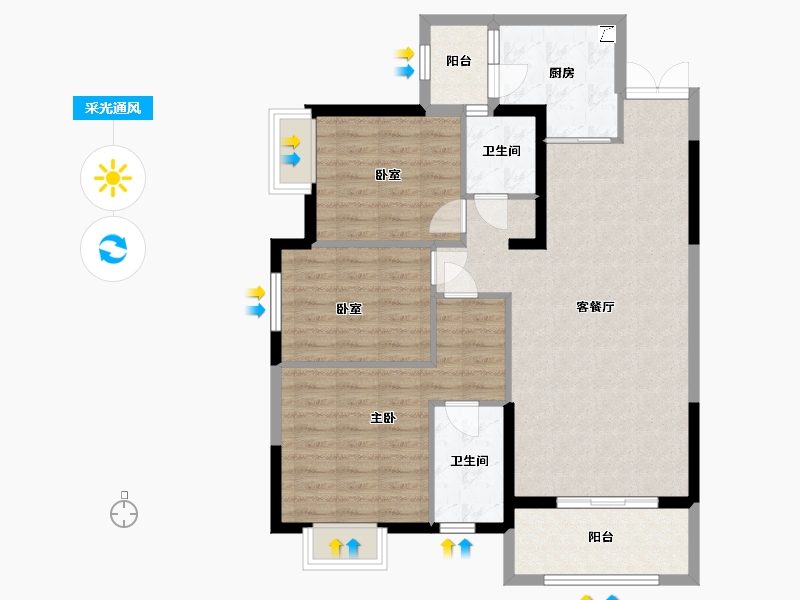 贵州省-贵阳市-银海元隆熙府-103.70-户型库-采光通风