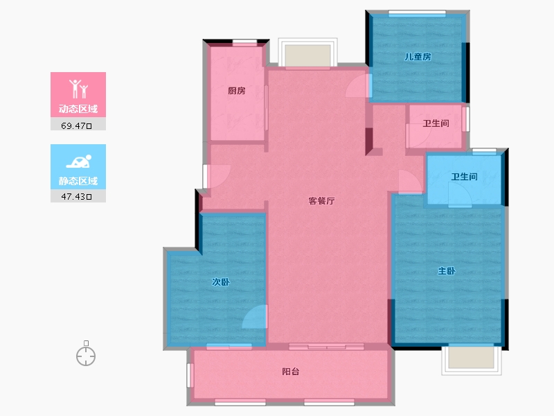 江苏省-南通市-海上传奇-106.00-户型库-动静分区