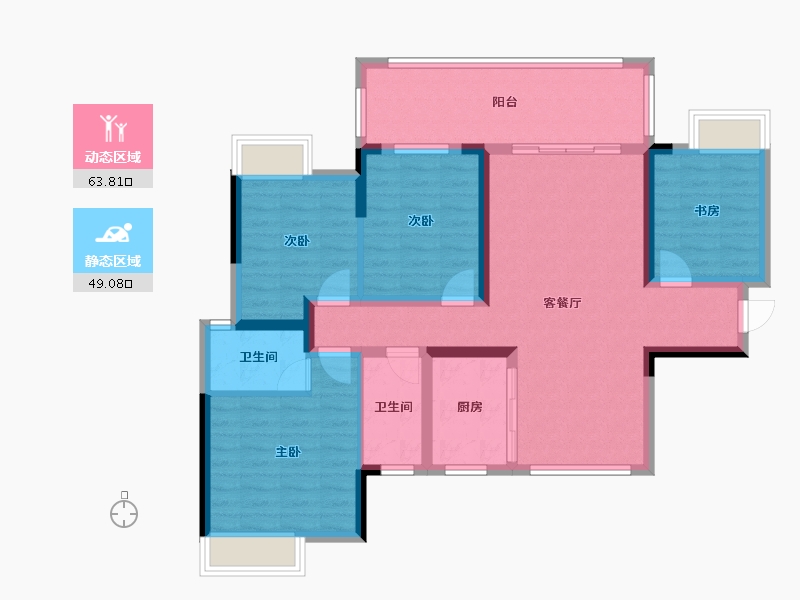 广西壮族自治区-梧州市-彰泰城-125.00-户型库-动静分区