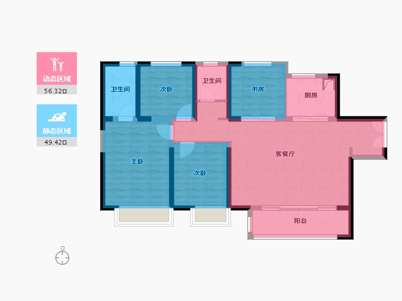 河南省-洛阳市-建业·定鼎府三期-115.00-户型库-动静分区