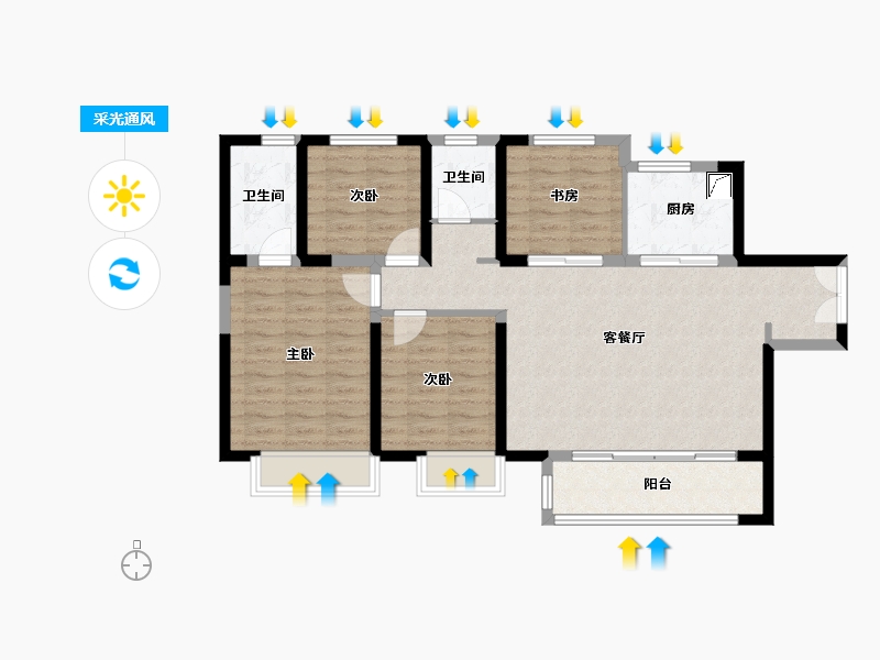 河南省-洛阳市-建业·定鼎府三期-115.00-户型库-采光通风