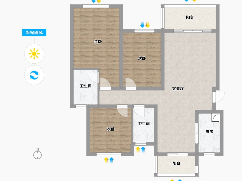 四川省-成都市-保利·中央峰景-100.00-户型库-采光通风