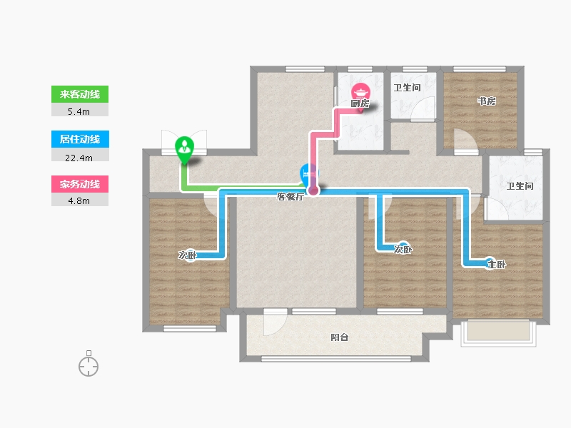 山东省-潍坊市-鲁清嘉苑-130.00-户型库-动静线