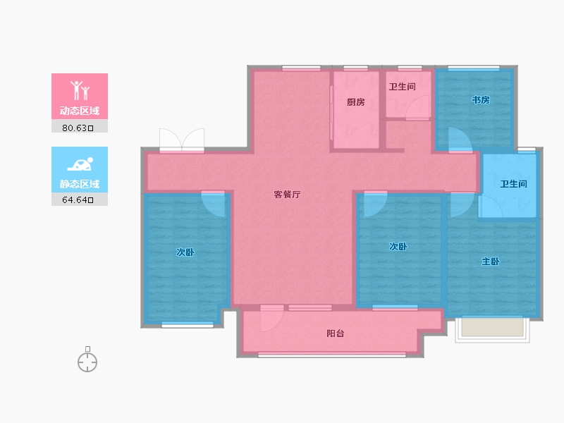 山东省-潍坊市-鲁清嘉苑-130.00-户型库-动静分区