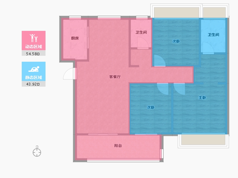 湖北省-武汉市-华发·四季-90.00-户型库-动静分区