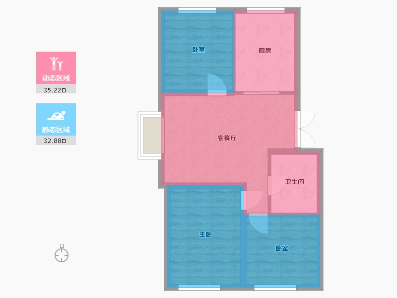 黑龙江省-七台河市-鑫成·金水湾-74.00-户型库-动静分区