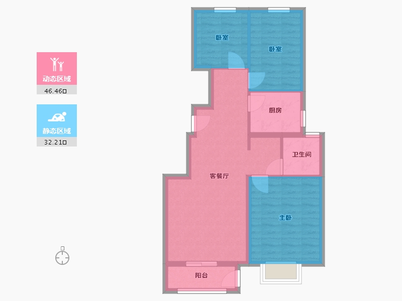 天津-天津市-金翠澜庭-78.00-户型库-动静分区