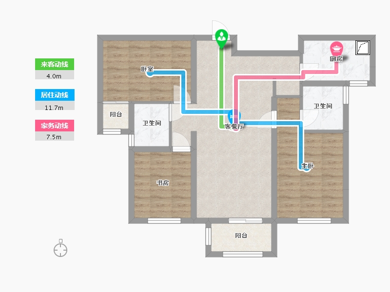 山东省-临沂市-万图御园-89.00-户型库-动静线