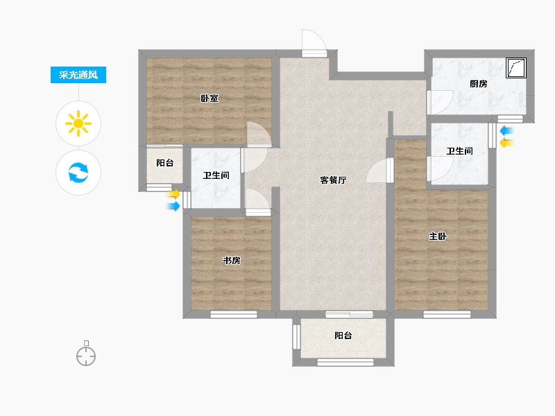 山东省-临沂市-万图御园-89.00-户型库-采光通风