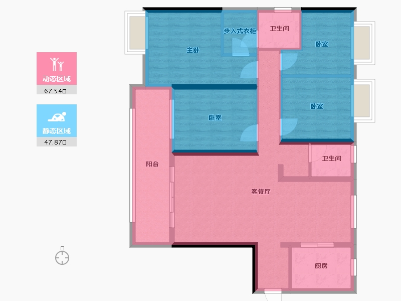 湖南省-岳阳市-御城汉昌府-110.00-户型库-动静分区