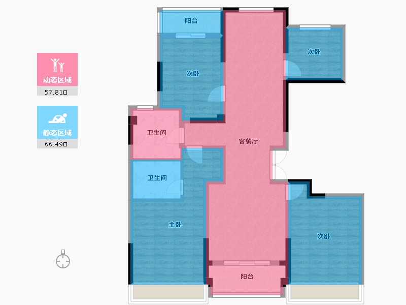 浙江省-杭州市-翡翠城佩兰苑-126.00-户型库-动静分区