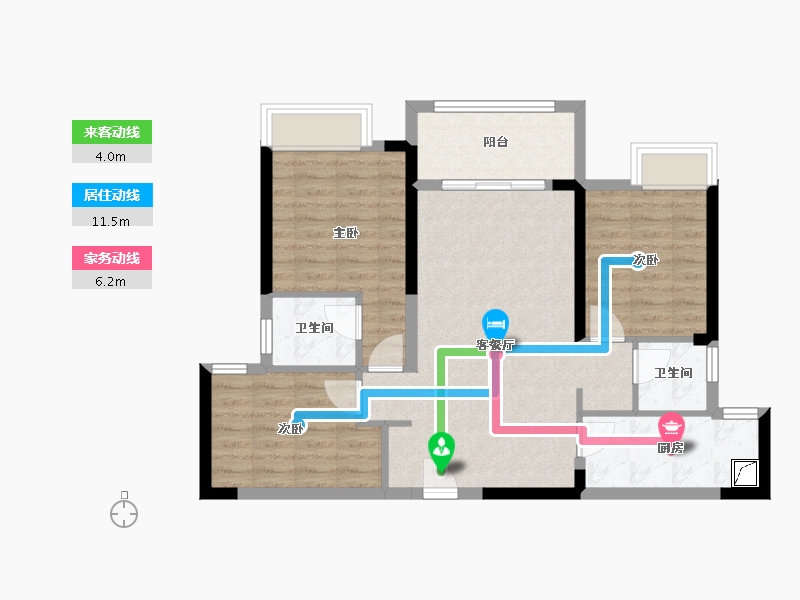 湖北省-十堰市-汉成天地-88.00-户型库-动静线