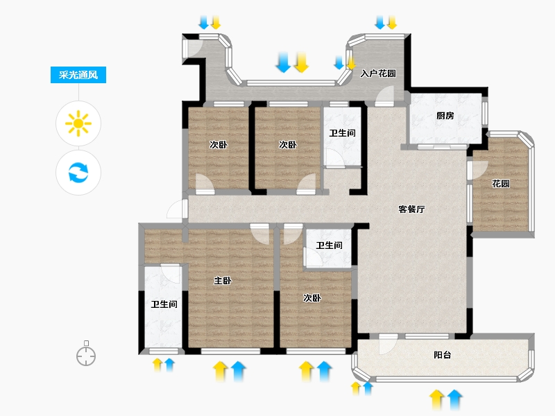 山东省-潍坊市-大有世家-145.00-户型库-采光通风