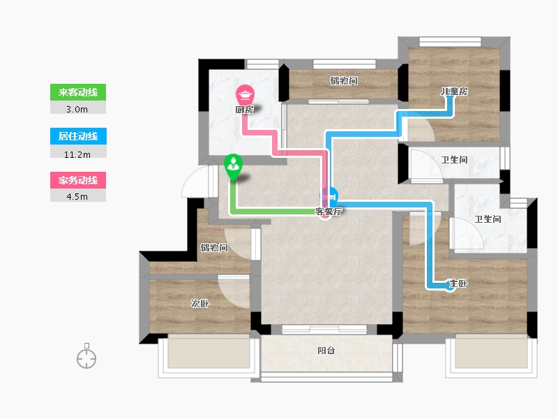 浙江省-嘉兴市-旭辉梦想城-92.00-户型库-动静线