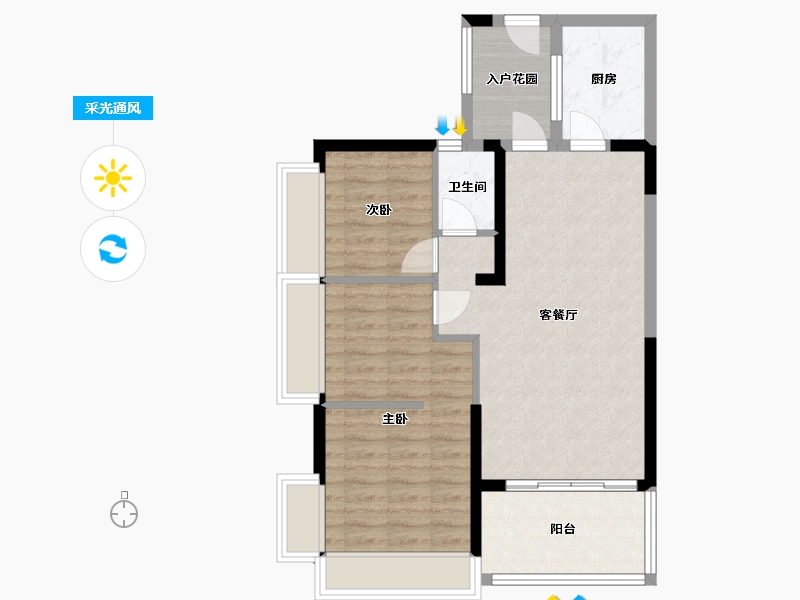 湖南省-长沙市-月湖住宅小区-2期-89.00-户型库-采光通风