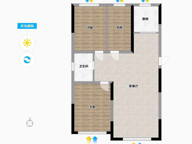 辽宁省-朝阳市-宝德隆泰-90.00-户型库-采光通风