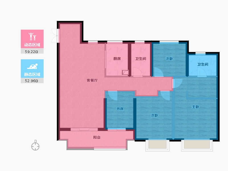 江苏省-盐城市-世茂璀璨星河-100.00-户型库-动静分区