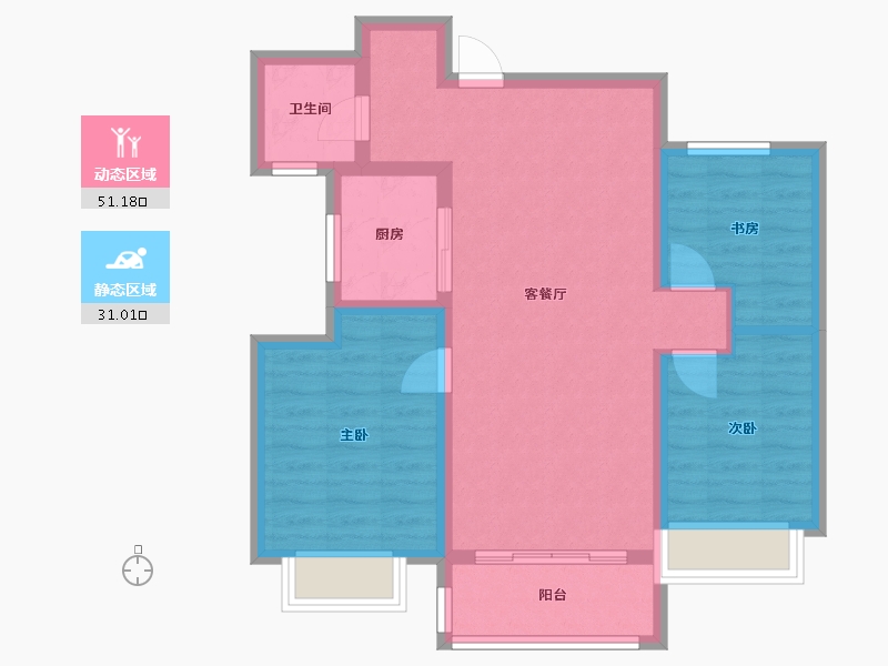 河北省-衡水市-橄榄绿洲-C区-83.00-户型库-动静分区