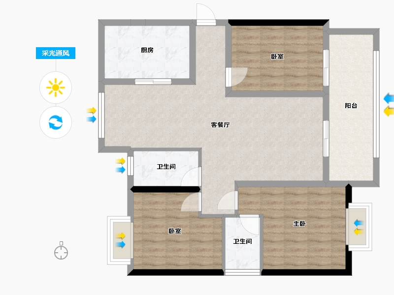 广西壮族自治区-北海市-中港城-88.00-户型库-采光通风