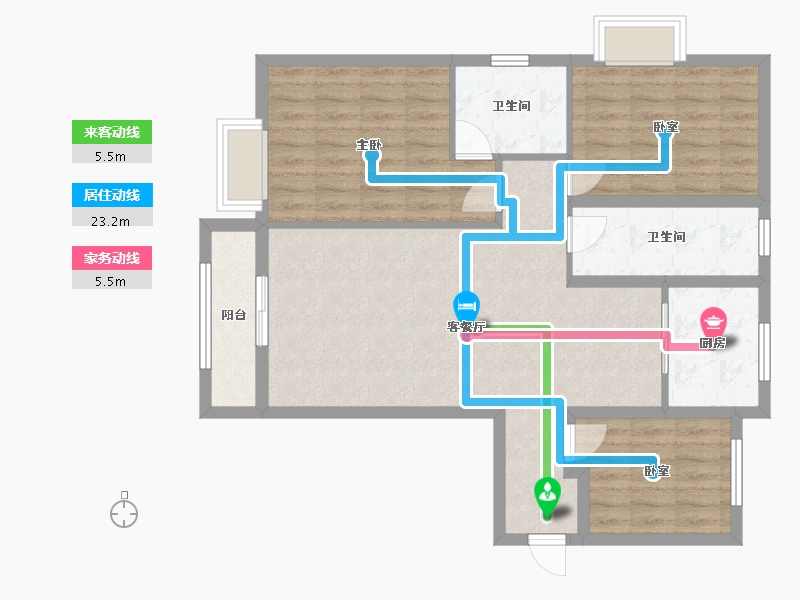 河南省-新乡市-四季城-99.84-户型库-动静线