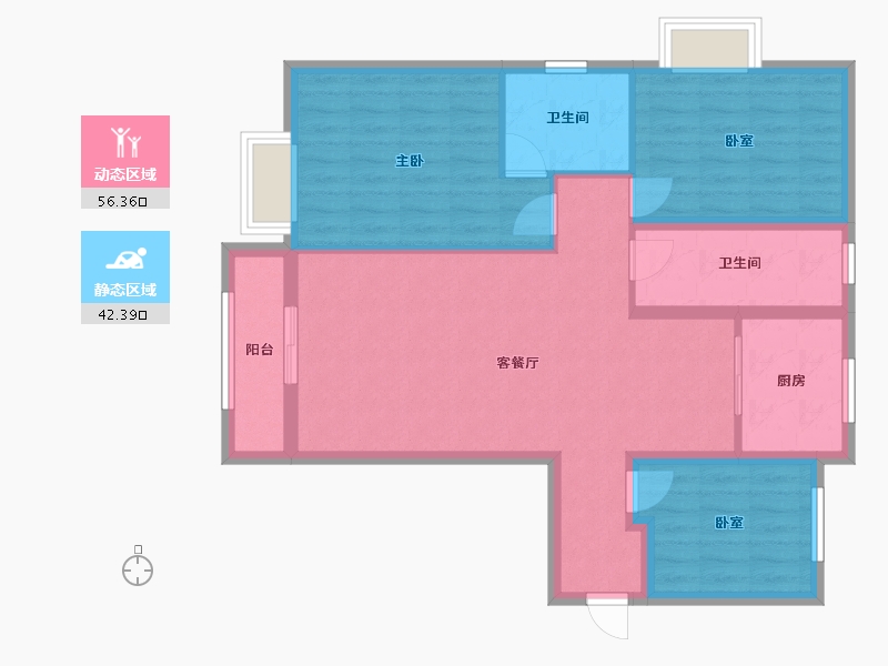 河南省-新乡市-四季城-99.84-户型库-动静分区