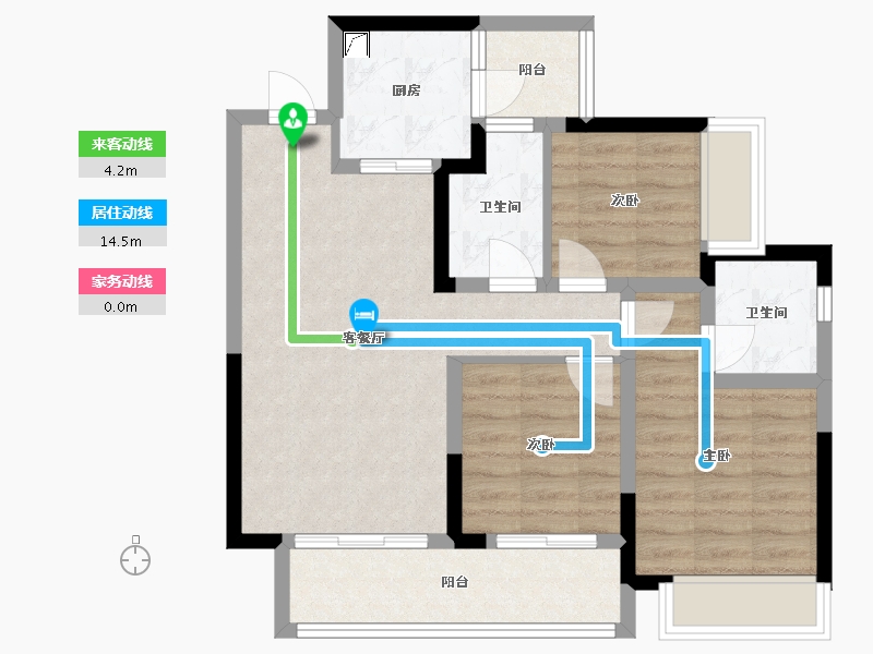 四川省-攀枝花市-恒邦双林悦山府-80.00-户型库-动静线