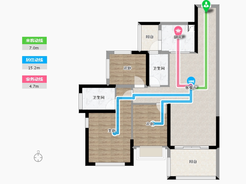 广东省-湛江市-华和南国银苑-88.07-户型库-动静线