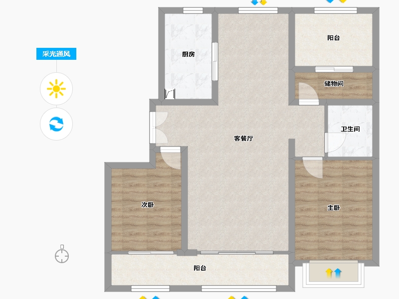 宁夏回族自治区-吴忠市-和府-120.00-户型库-采光通风