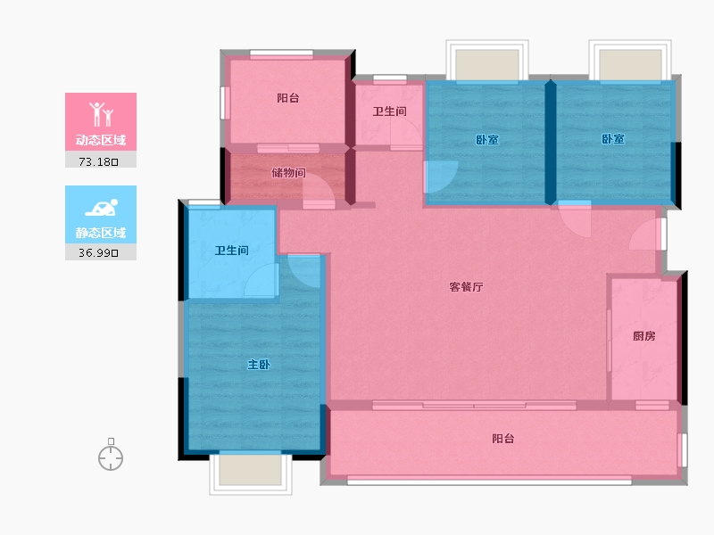 四川省-雅安市-翡翠台-110.00-户型库-动静分区