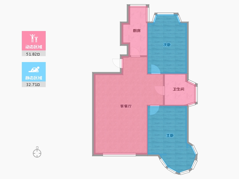 天津-天津市-天江·格调花园-78.00-户型库-动静分区