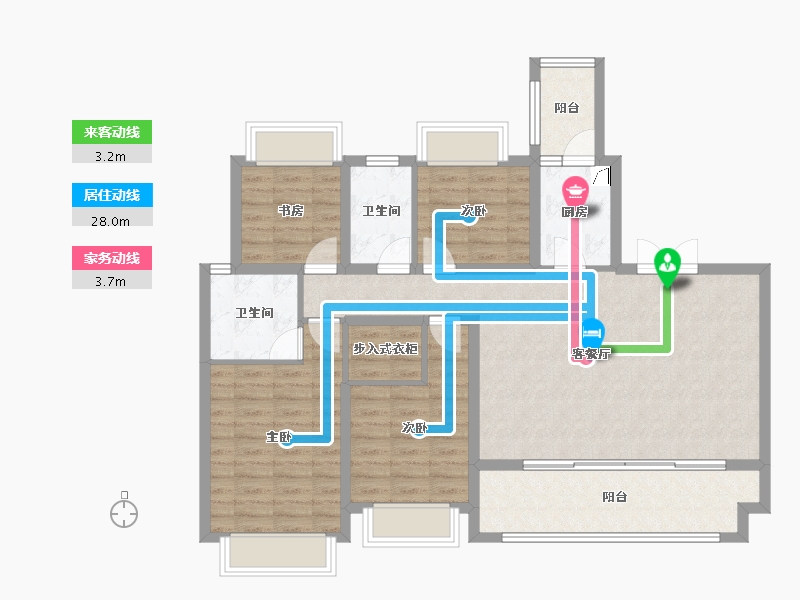 重庆-重庆市-保利堂悦B区-115.00-户型库-动静线