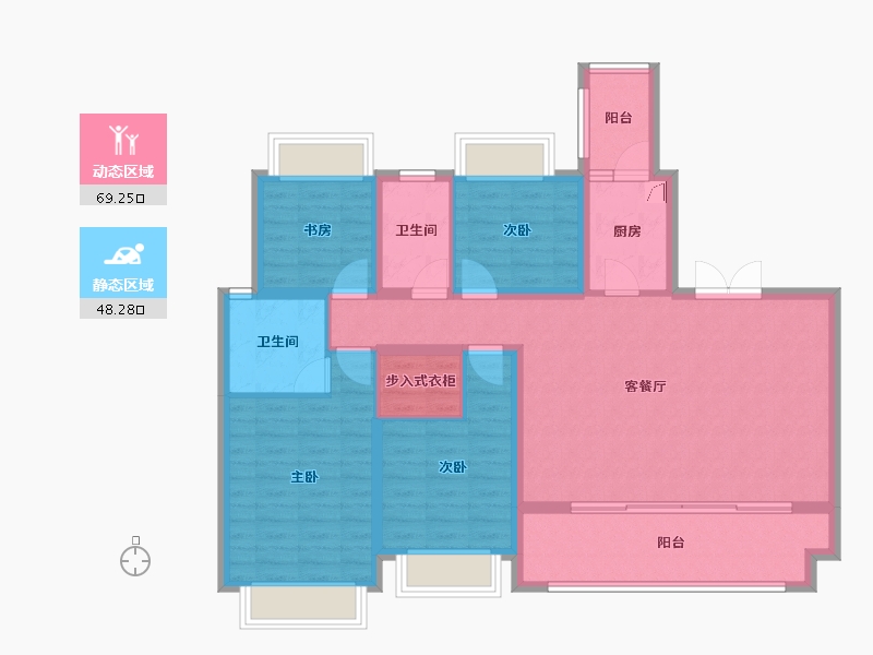 重庆-重庆市-保利堂悦B区-115.00-户型库-动静分区