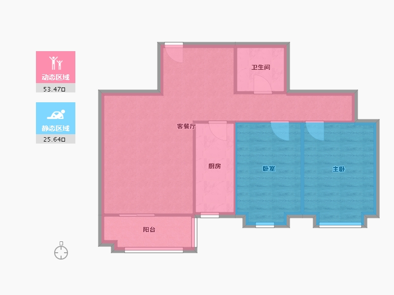 陕西省-西安市-冰峰大厦-80.00-户型库-动静分区