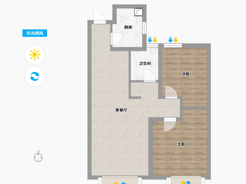 天津-天津市-金海云城-63.22-户型库-采光通风