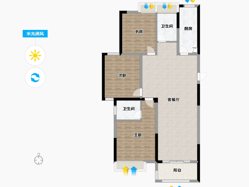 安徽省-六安市-春天嘉苑二期-120.00-户型库-采光通风