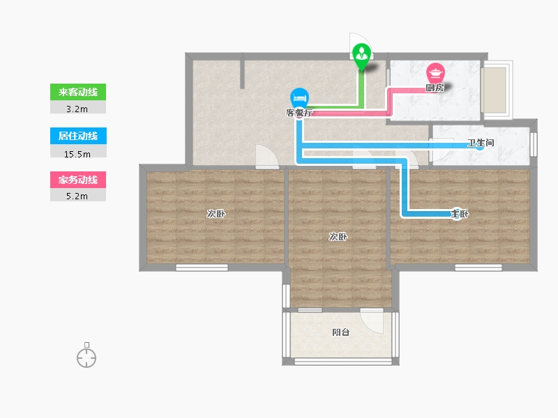 湖北省-武汉市-南湖新村-81.90-户型库-动静线