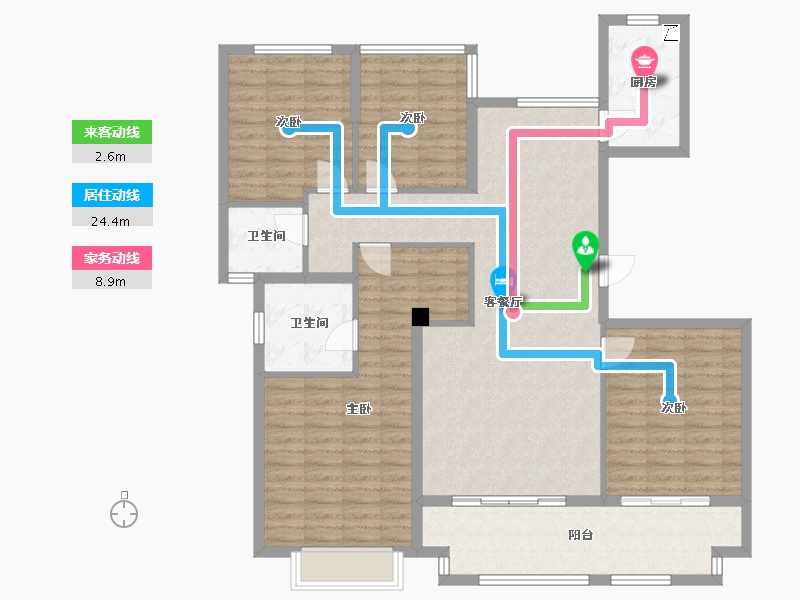 浙江省-宁波市-湖山一品-128.00-户型库-动静线