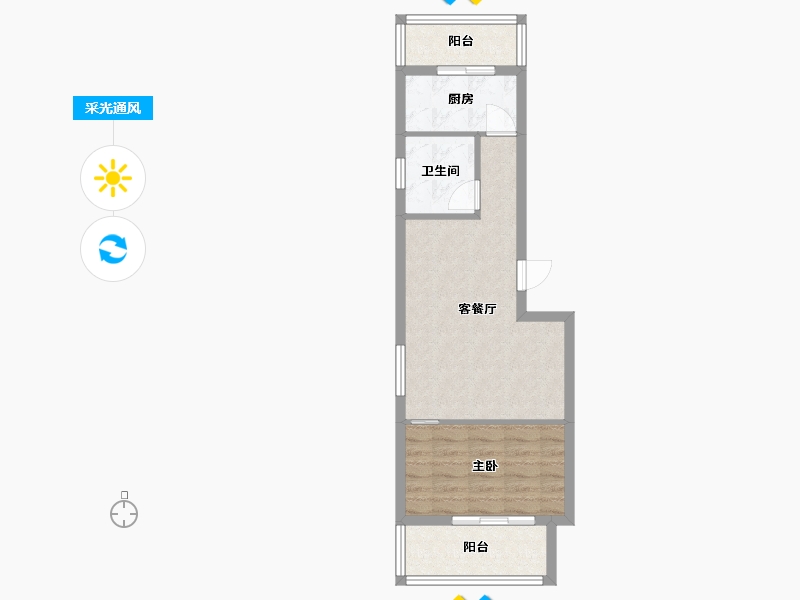 北京-北京市-幸福时光小区-48.00-户型库-采光通风