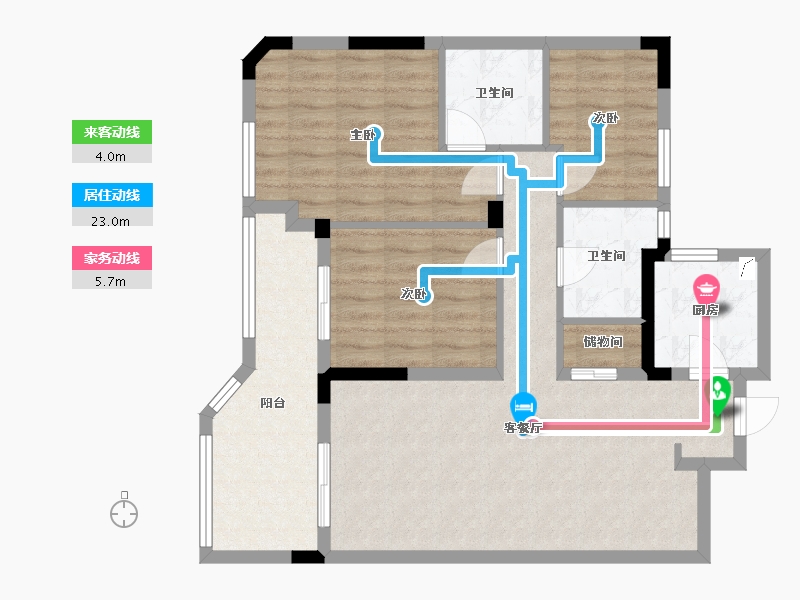 浙江省-金华市-龙海花园-98.00-户型库-动静线