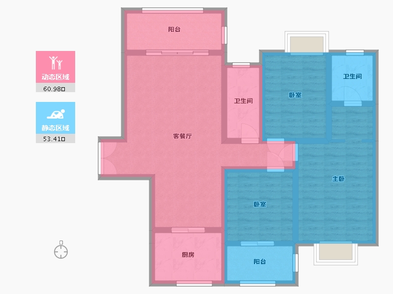 湖南省-邵阳市-滨江时代城-124.00-户型库-动静分区