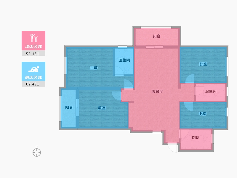 贵州省-黔南布依族苗族自治州-伯爵阳光里-114.00-户型库-动静分区