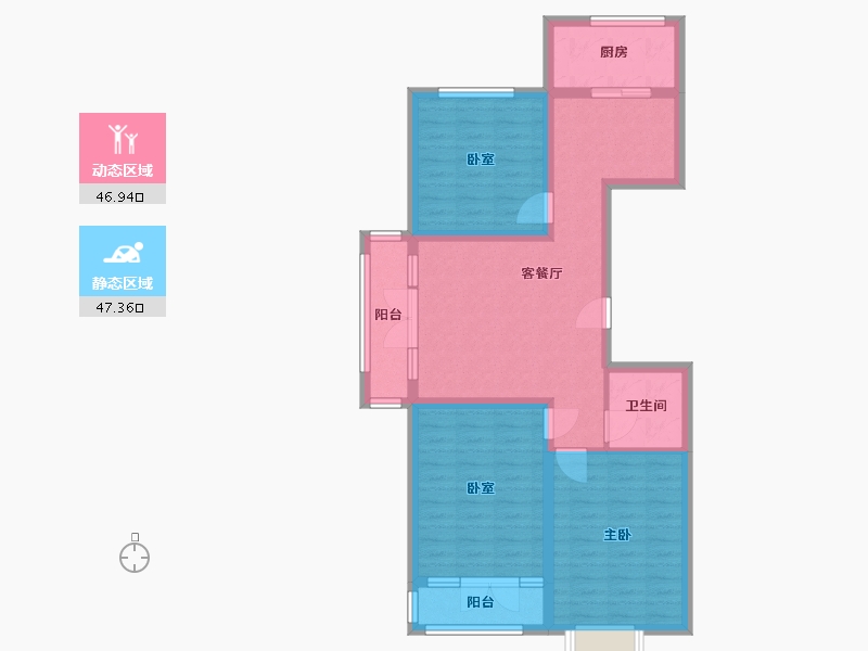 山西省-朔州市-学府小区-110.00-户型库-动静分区