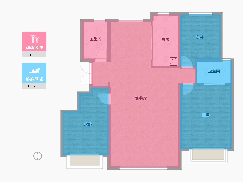 天津-天津市-玺越潮鸣-108.00-户型库-动静分区