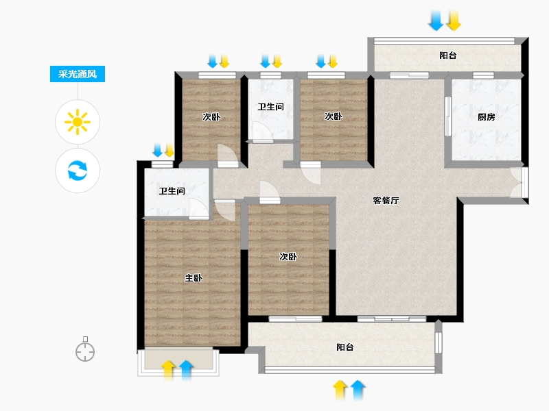 河南省-濮阳市-范县新城国际商业广场-120.00-户型库-采光通风