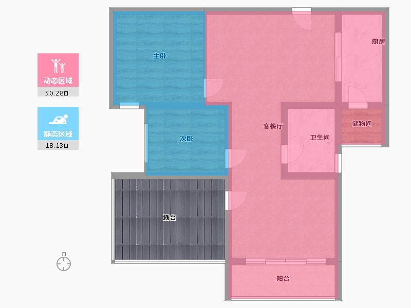 河南省-郑州市-星联湾-72.00-户型库-动静分区