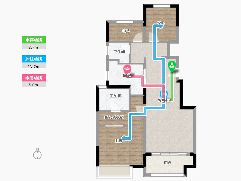 浙江省-湖州市-西湖观邸-85.93-户型库-动静线