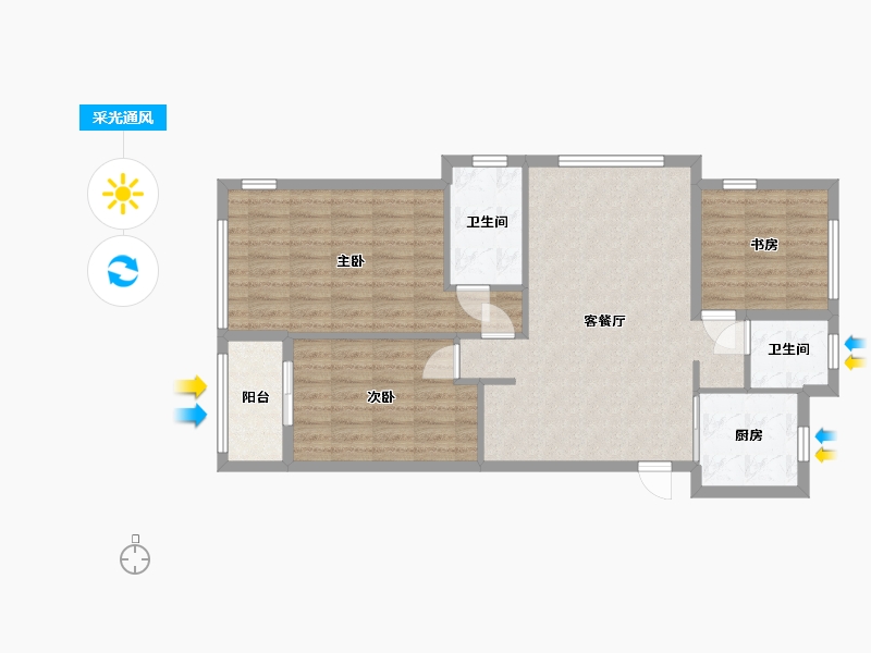 浙江省-嘉兴市-江南诚品-100.00-户型库-采光通风