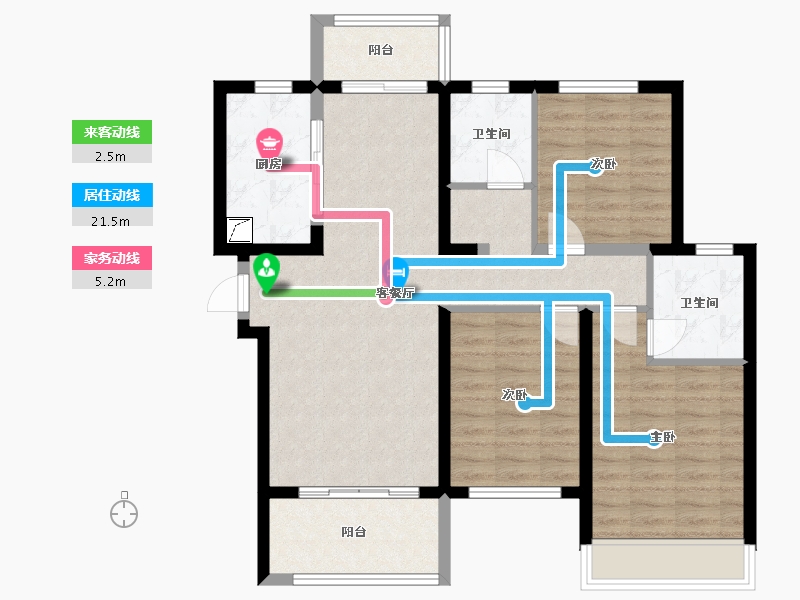 河南省-新乡市-建业比华利庄园-90.80-户型库-动静线