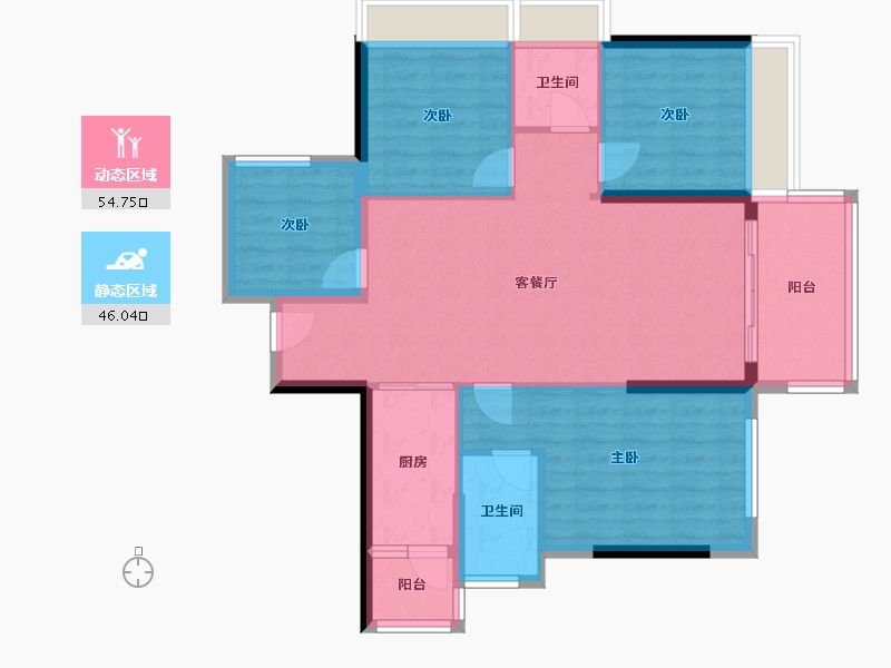 广东省-湛江市-银地·上悦城-84.69-户型库-动静分区